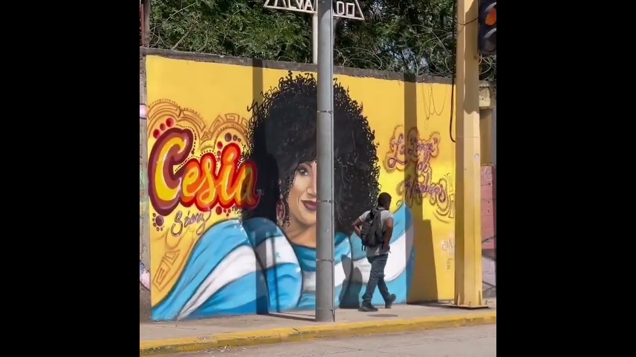 Mural en homenaje a Cesia Sáenz, realizado por Ney Fernández Koch