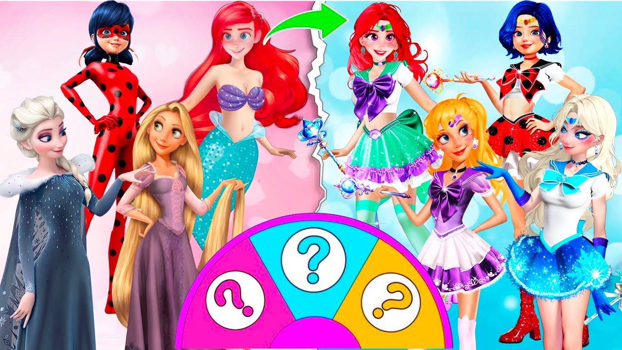 Disney Princess & Friends Dress up as Sailor Moon| Fashion wow