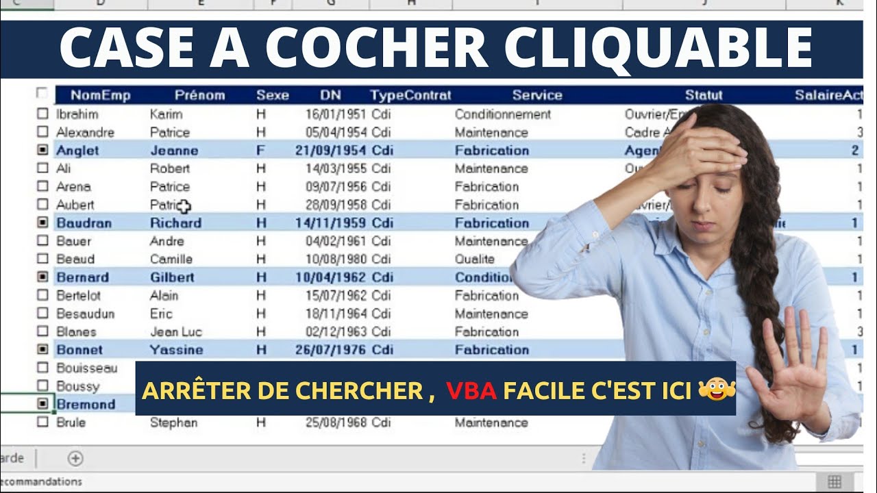 Comment insérer des cases à cocher dynamiques dans Excel ?