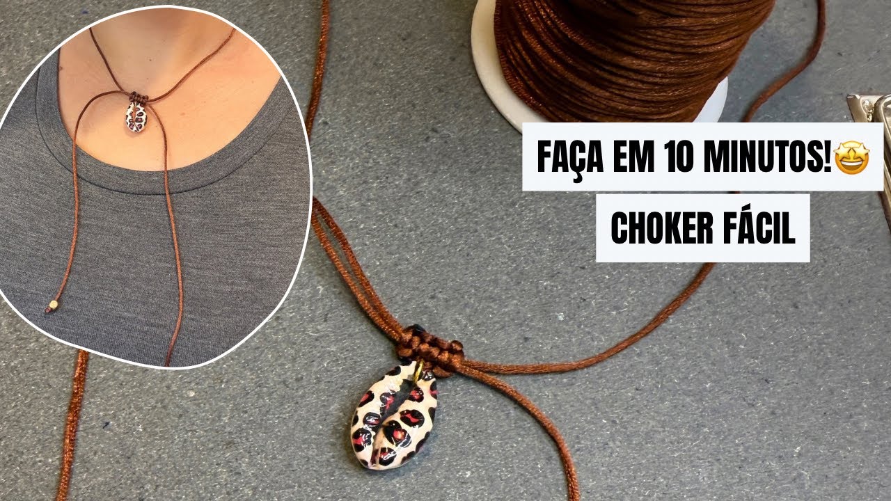 Como fazer CHOKER DE MACRAMÊ em 10 minutos (Passo a Passo Fácil)