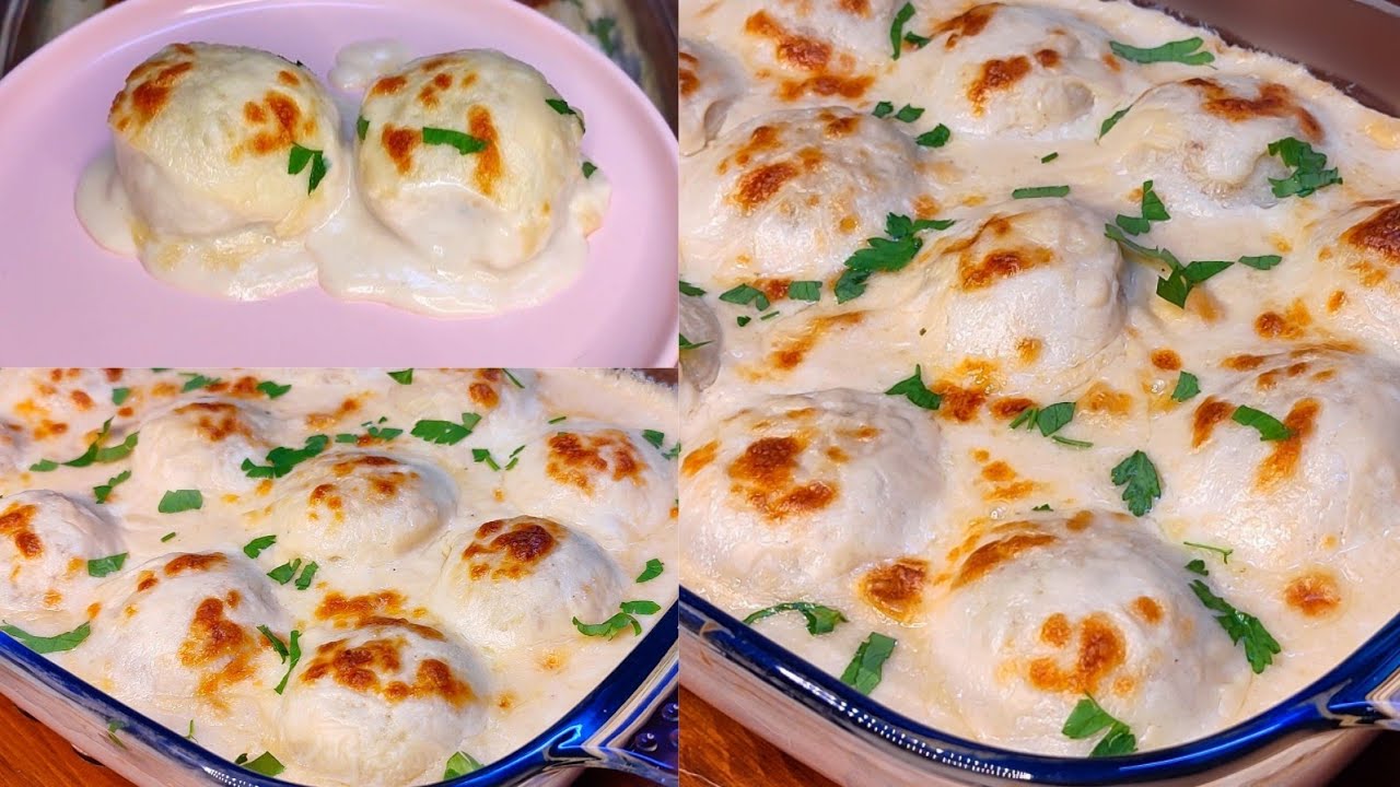 كرات البطاطا بحشوة الدجاج مع البشاميل بطعم سوبر يممي😋