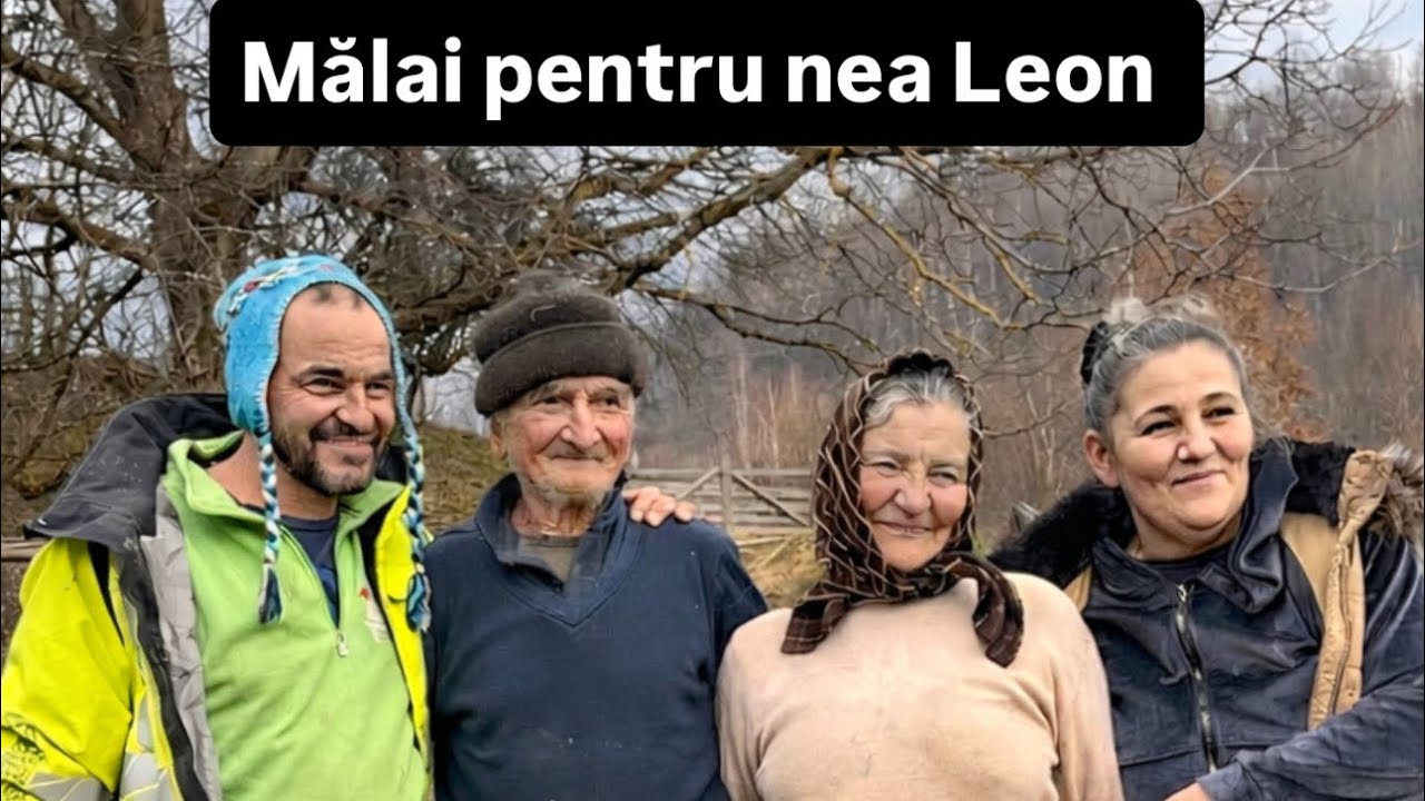 Oameni cu suflet: mălai, ladă făcută de ei, lemne tăiate și bucurie pentru nea Leon.