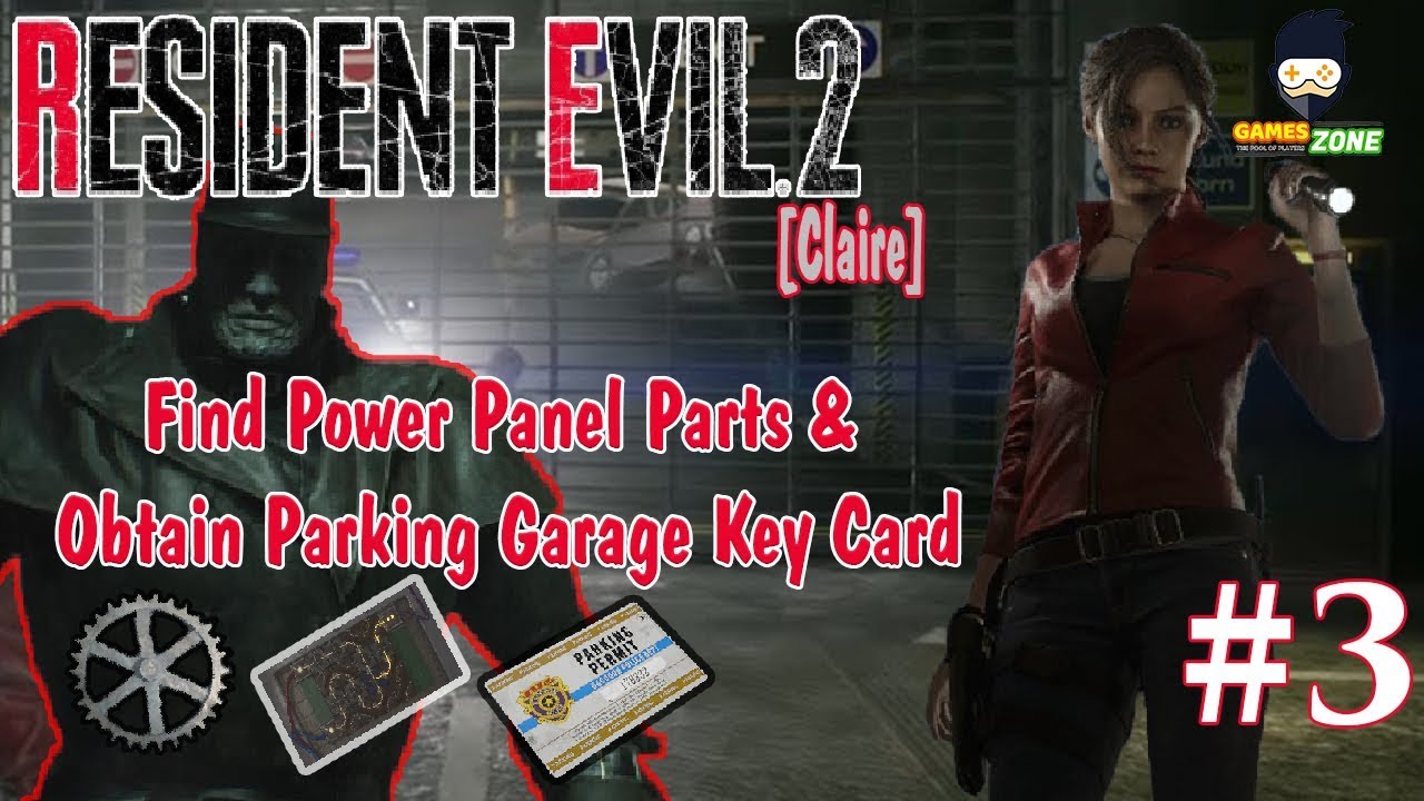 Resident Evil 2 Remake Claire Story - Find Power Panel Parts & Obtain Parking Garage Key Card #3