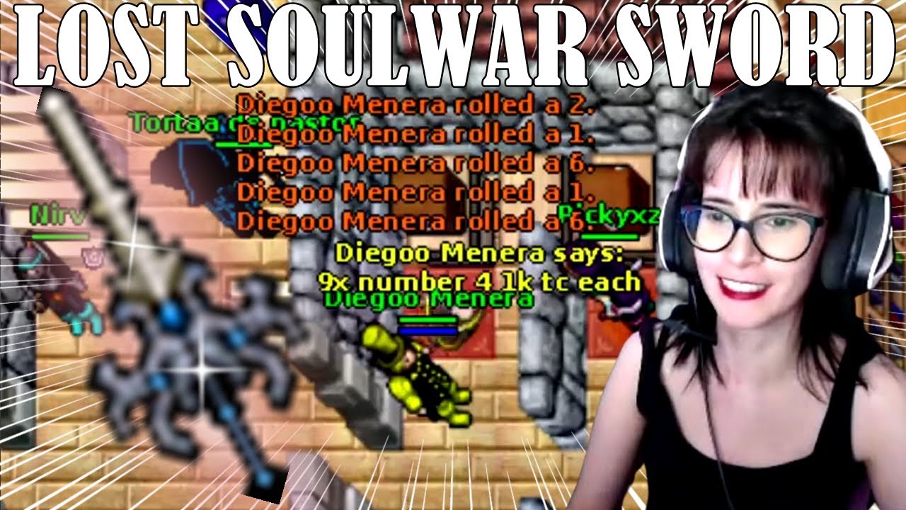 PERDENDO ESPADA SOULWAR NO DICER AND MARI QUASE DEITOU - Tibia Best Clips #UrsinhaClips