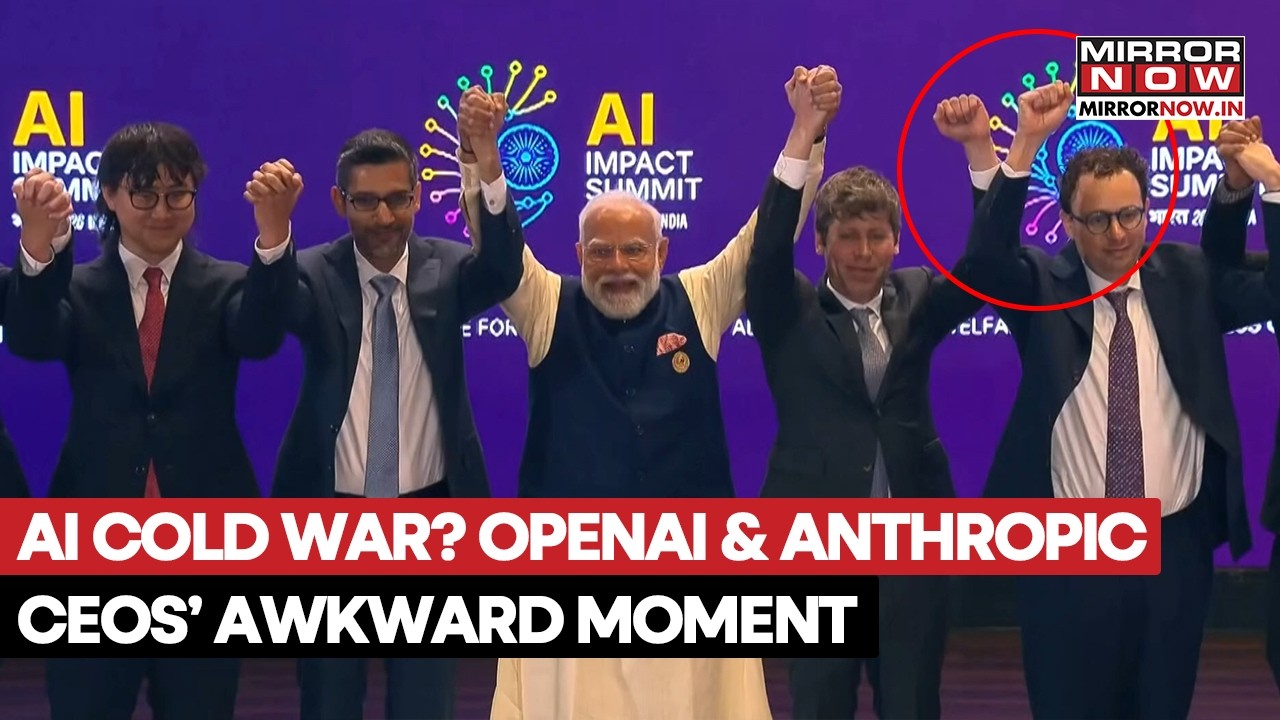 AI Cold War? OpenAi & Anthropic CEOs' Award Moment At India AI Impact Summit With PM Modi | Watch