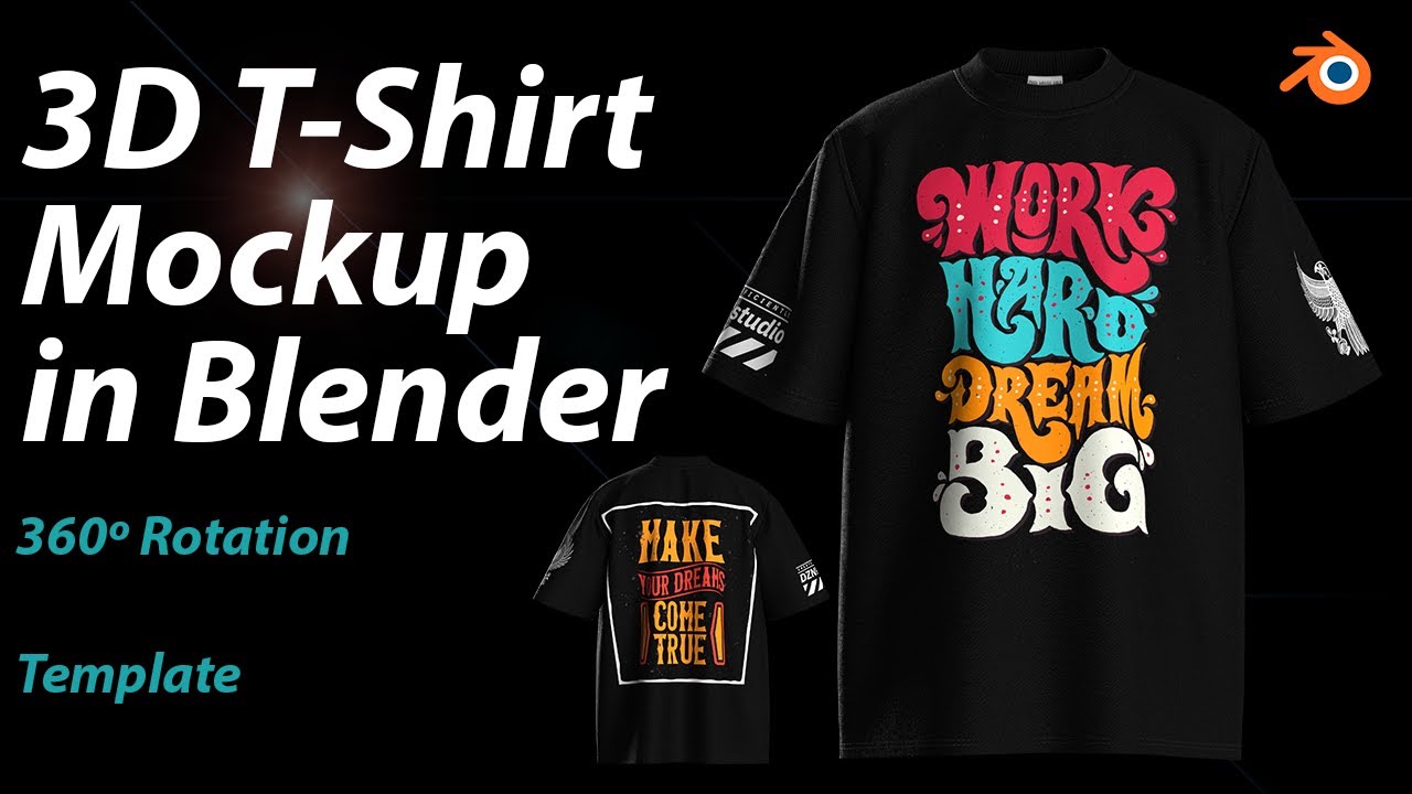 Realistic 3D T-shirt Mockup in Blender