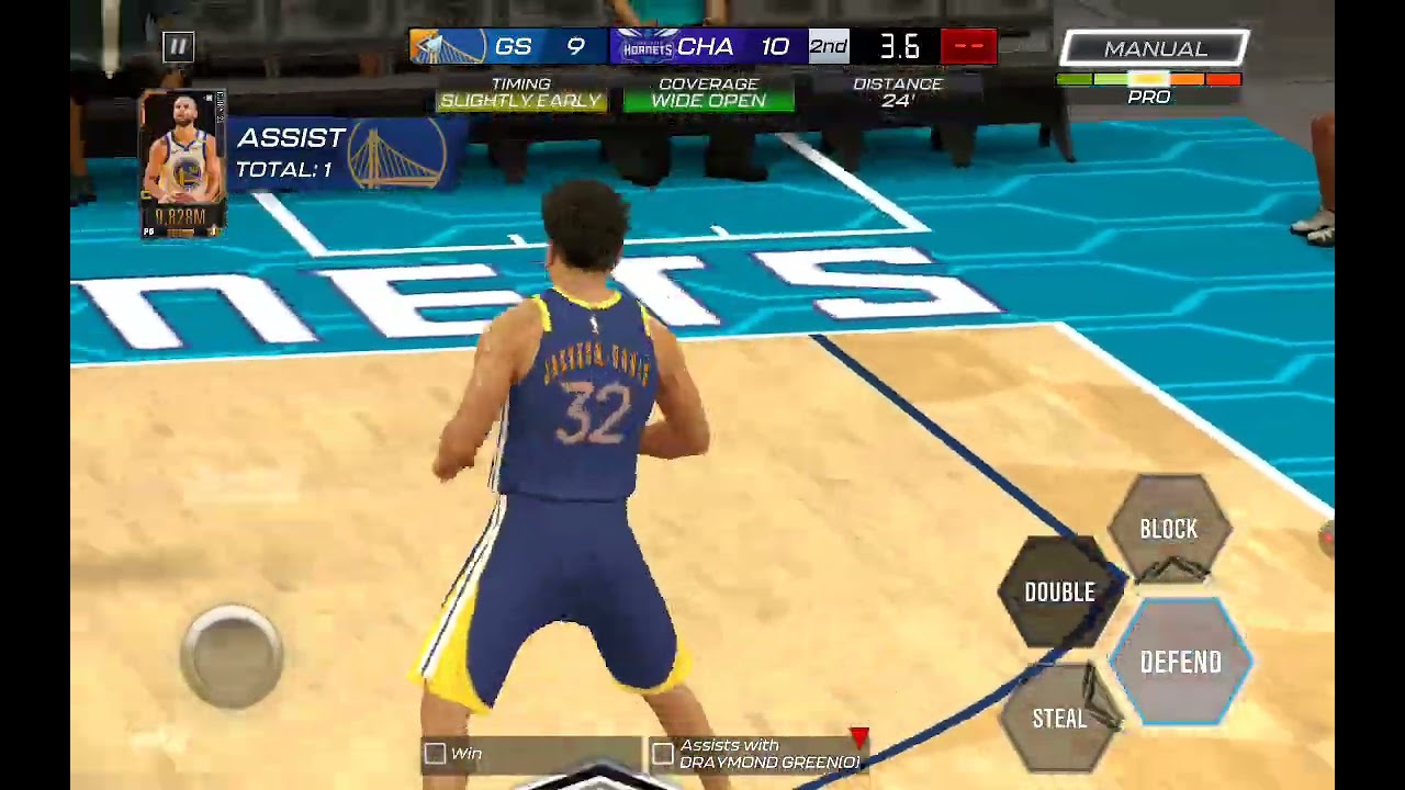 NBA 2K Mobile Rewind Mode | Warriors vs Hornets OT Loss (Pro Difficulty) | Close Game 25&ndash;20