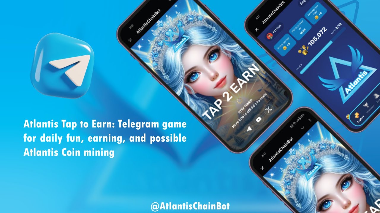 Atlantis Tap to Earn ll Atlatischainbot ll Atlantis launching telegram bot
