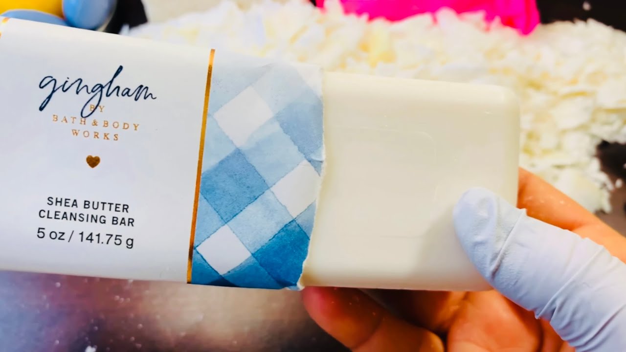 CUTTING BAR SOAPS: GINGHAM BATH AND BODY WORKS , ♻️  RECYCLE AND MORE 🤍