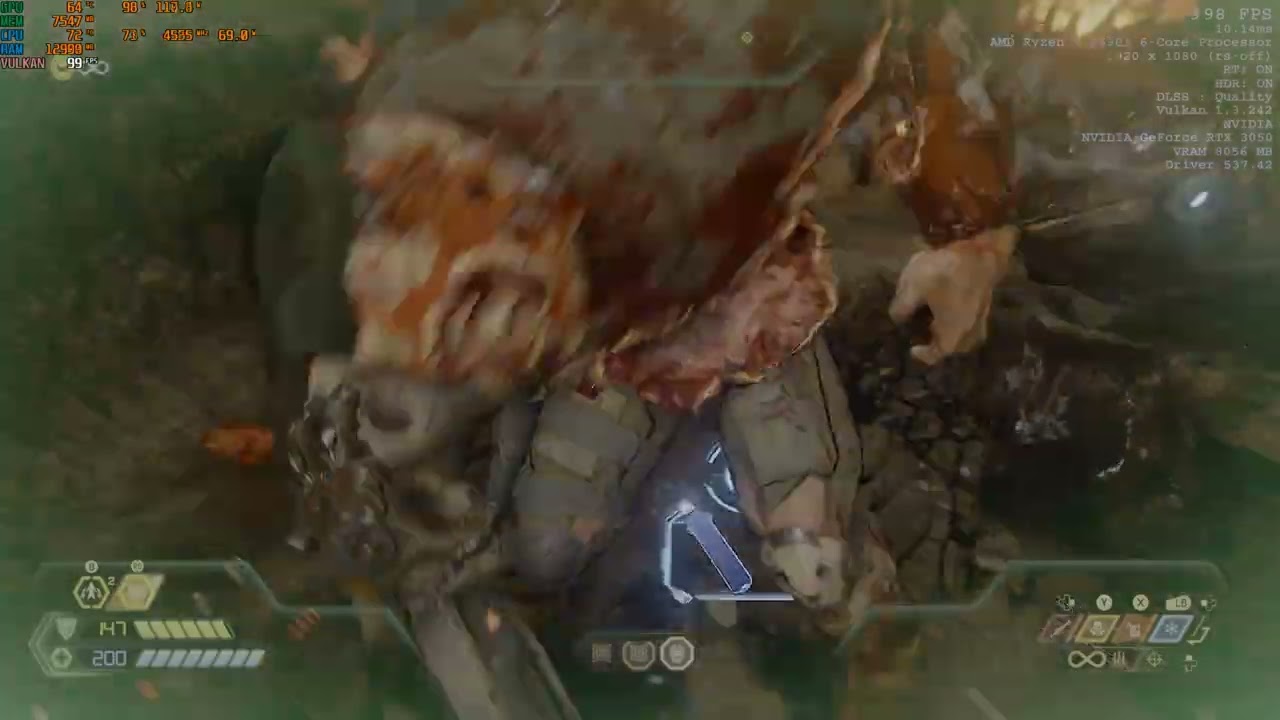 Doom Eternal Pruebas RTX 3050 1080p 1440p DLSS