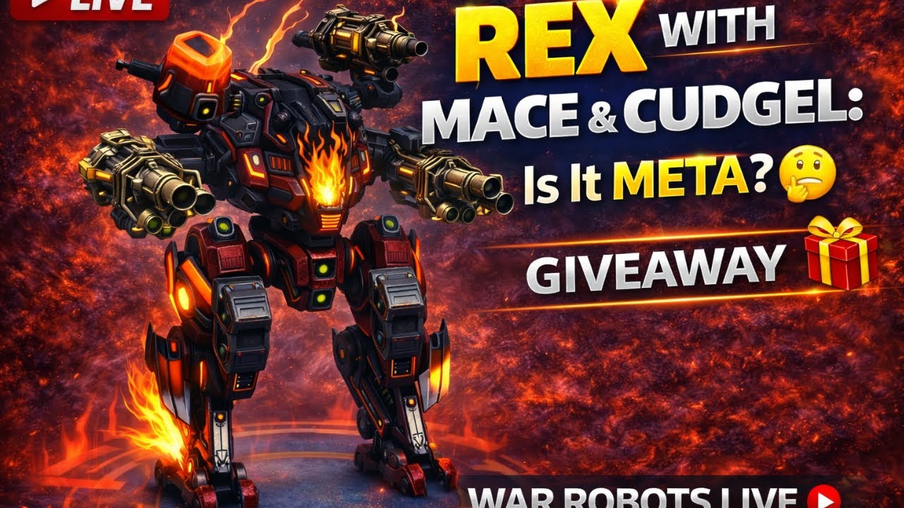 WAR ROBOTS LIVE 🔴 Rex with Mace & Cudgel &mdash; Is It META? 🤔 + GIVEAWAY