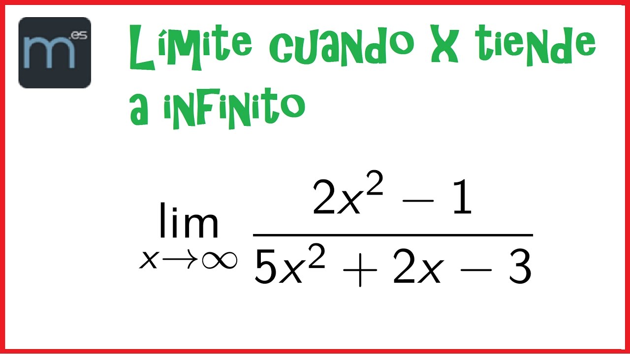 Límite cuando x tiende a infinito de una función, cociente de polinomios (Secundaria)
