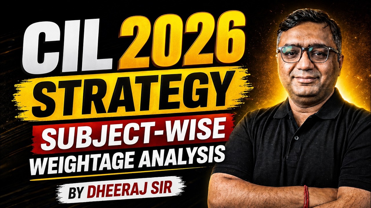 Coal India CIL 2026 Strategy 🚀 | Subject-Wise Weightage Analysis By Dheeraj Sir