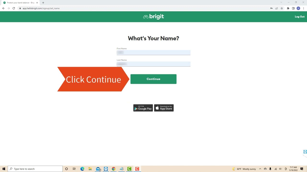 Brigit - Sign Up Tutorial