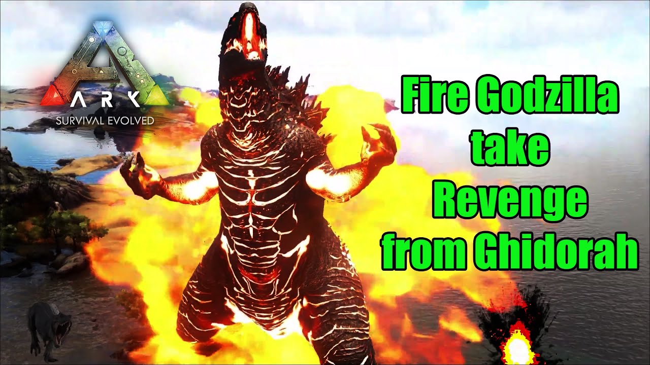 Finally Fire Godzilla take revenge from Ghidorah | Fire Godzilla versus 3 Ghidorah | Ark survival