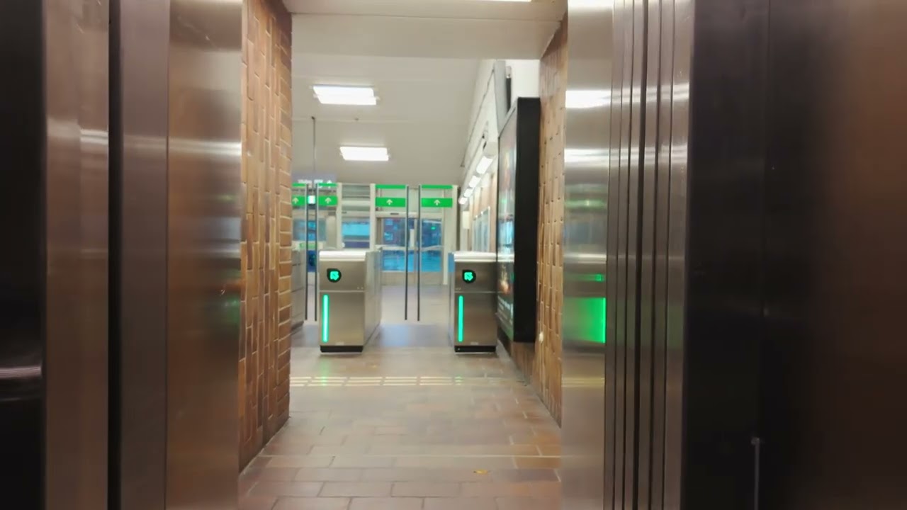 Sweden, Stockholm, Mälarhöjden Subway Station, Inclined elevator