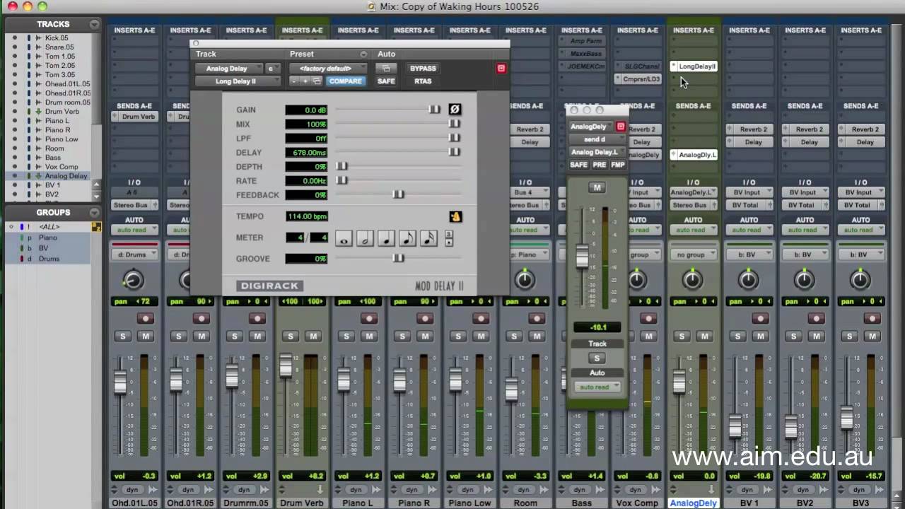 Analog Delay Tutorial - Pro Tools 8 HD