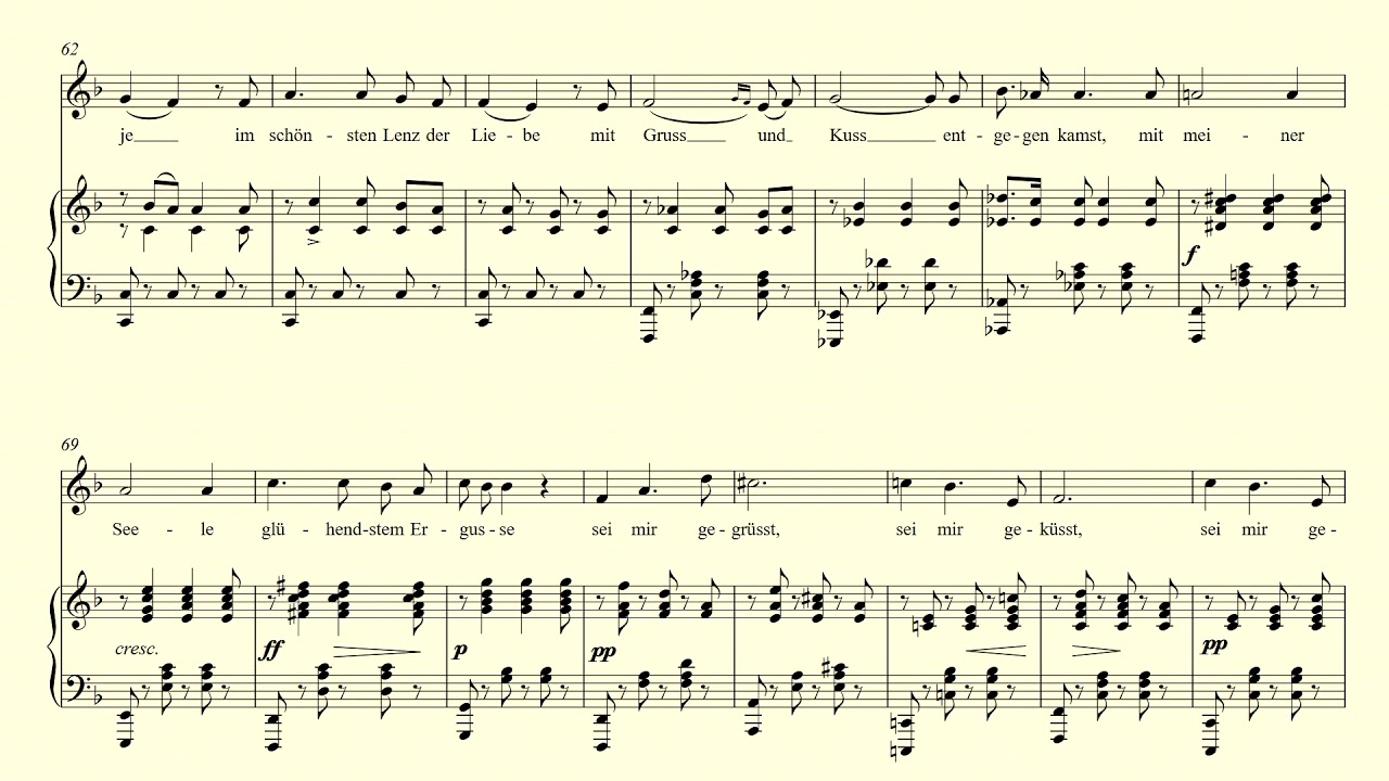 Sei mir gegrüsst - Schubert - accompaniment in F major