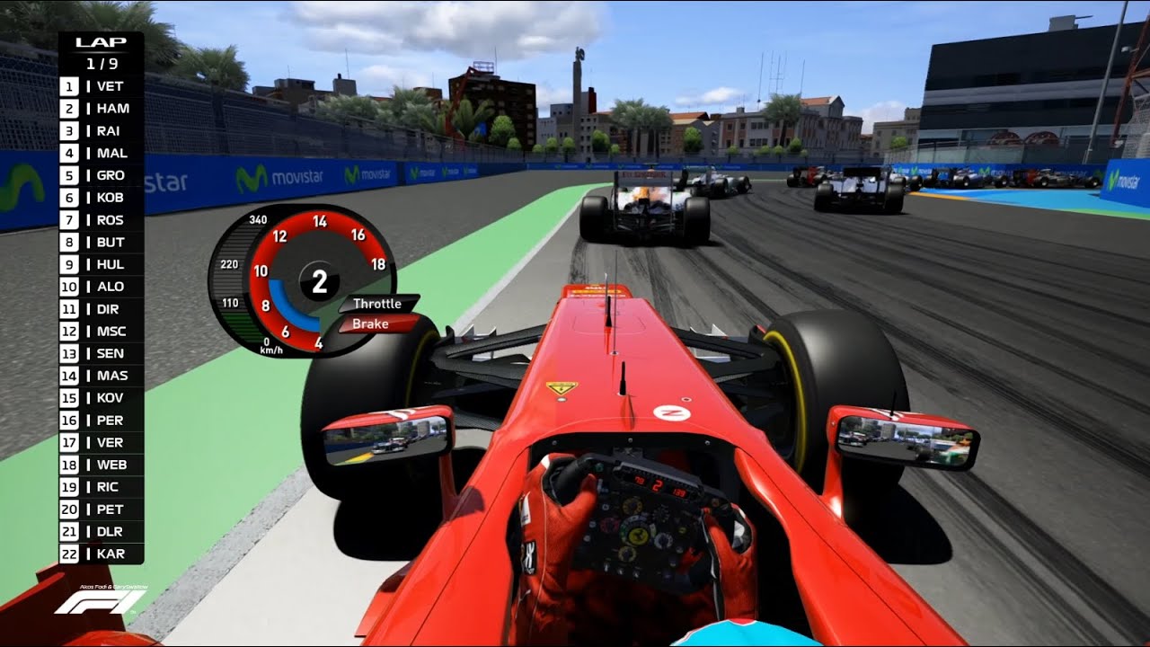 F1 2012 European GP Fernando Alonso onboard Valencia Street Circuit Assettocorsa #F1 #Alonso