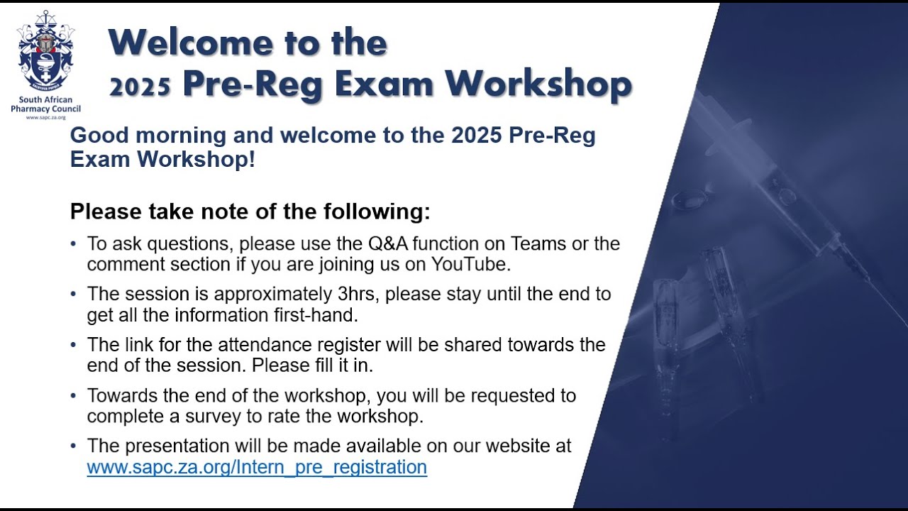 Pre-registration Examination Workshop