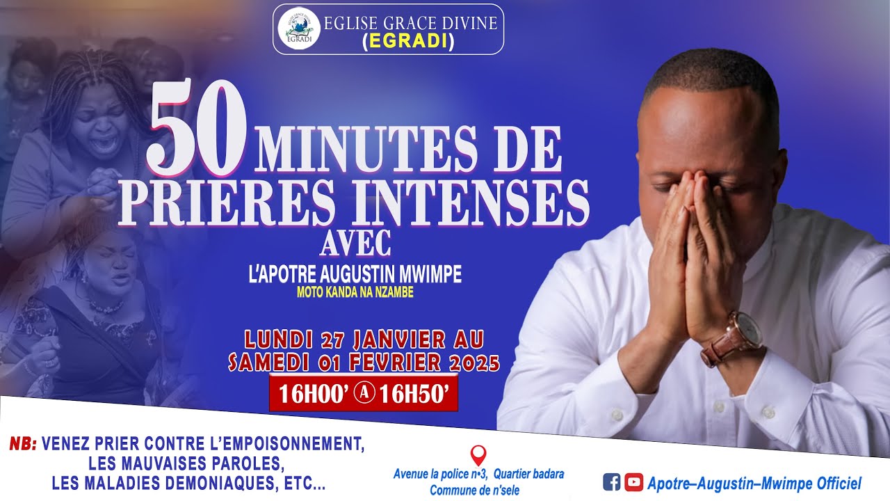 50 MINUTES DE PRIERE SOUS LA RECOMMANDATION DE DIEU DE 16H00 A 16H50