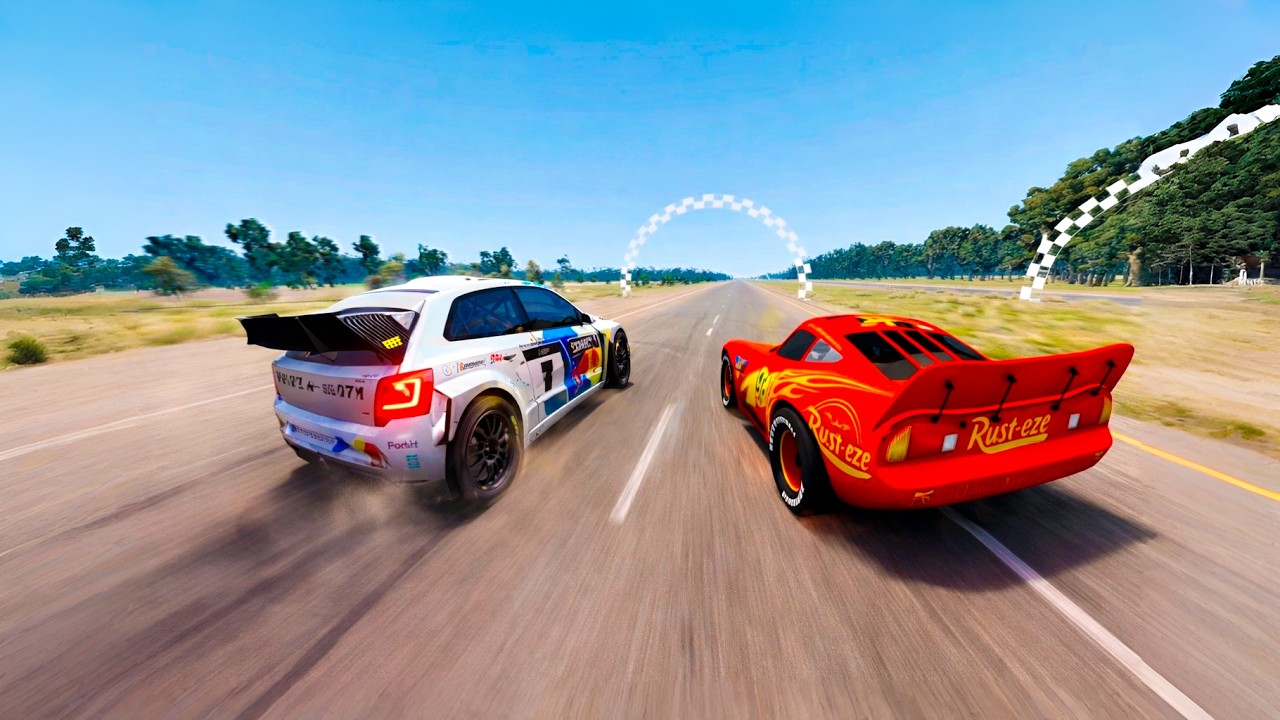 PIXAR CARS VS RACING CARS | Can Any Pixar Cars Handle This? 🔥💥 | BeamNG Drive