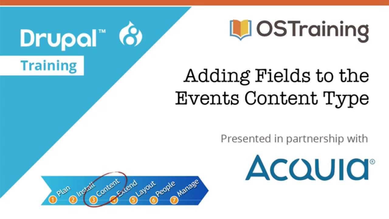 Drupal 8 Beginner, Lesson 23: Adding Fields to the Events Content Type