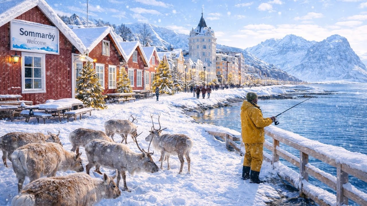 Sommarøy, Norway 🇳🇴 - Freezing Cold Walking Tour 4K HDR