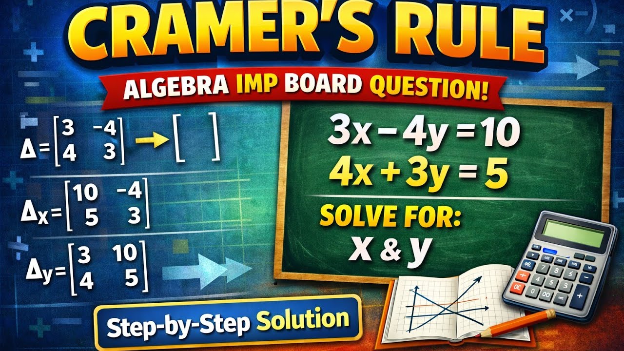 Class 10th Algebra Chapter 1 important question and topic for Board 2026 | #algebra #cramersrule 