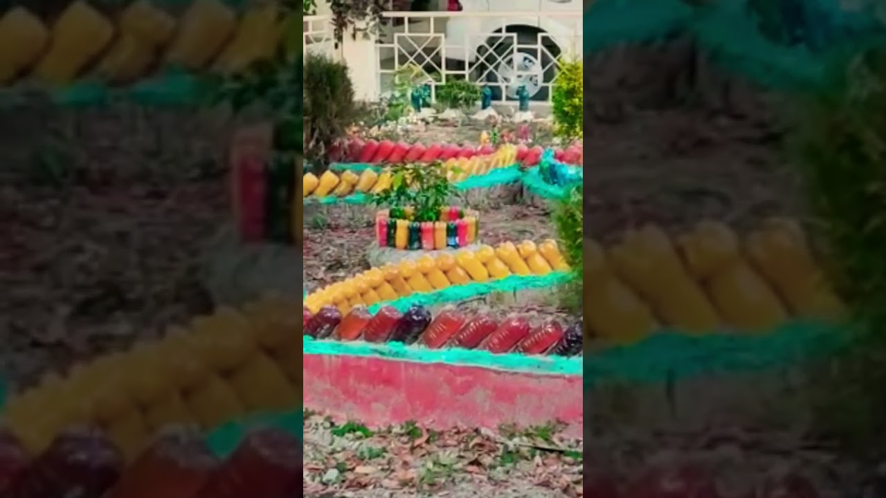 Old Plastic Bottles Garden Beautification 
