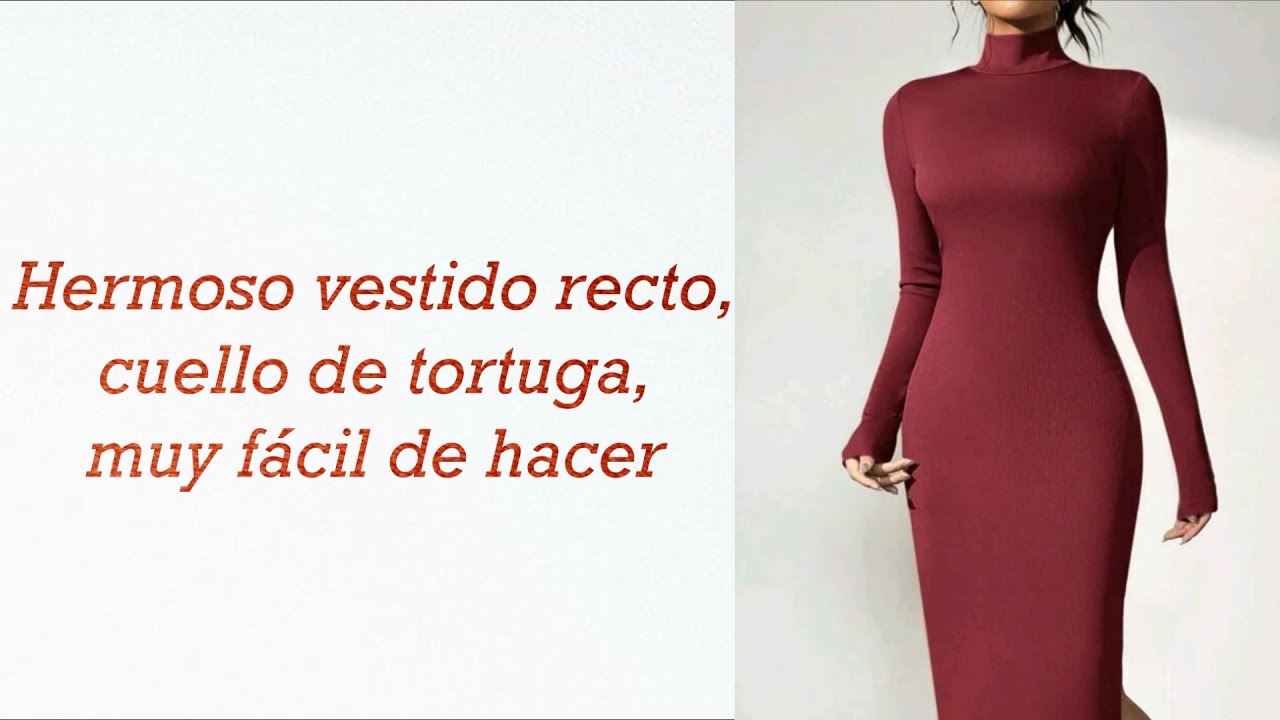 vestido recto | cuello de tortuga | paso a paso | muuy fácil