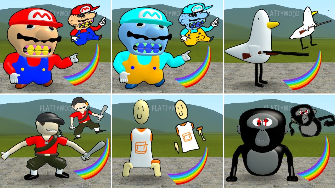 ALL New Random 3D Memes Nextbot vs 2D Memes In Garry's Mod