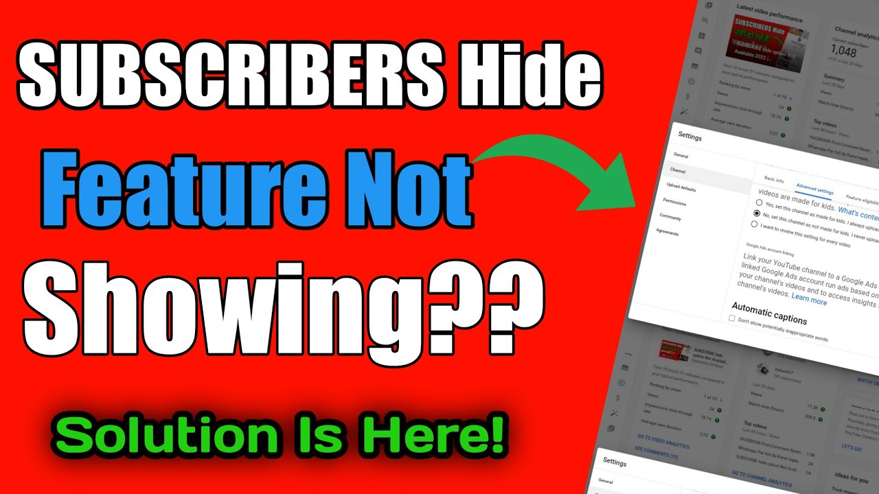 Subscriber Hide Feature Not Showing 2022 | How to Hide Subscribers on Youtube 2022 in August |
