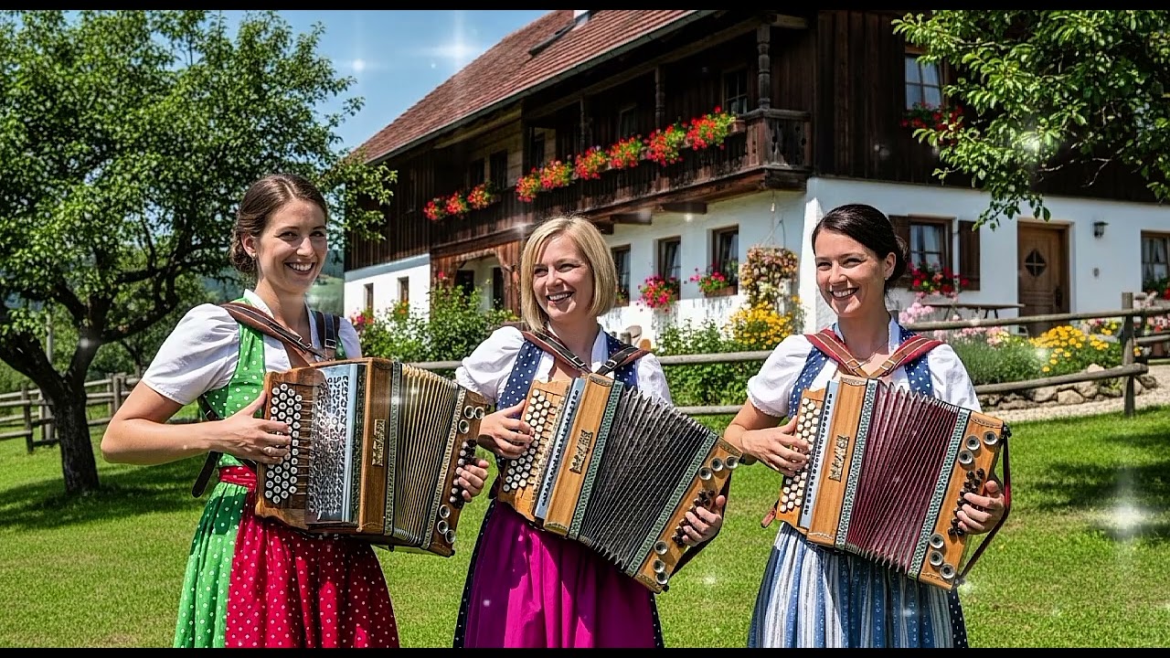 Dreaming in the Alps – Golden Accordion under the Evening Sky