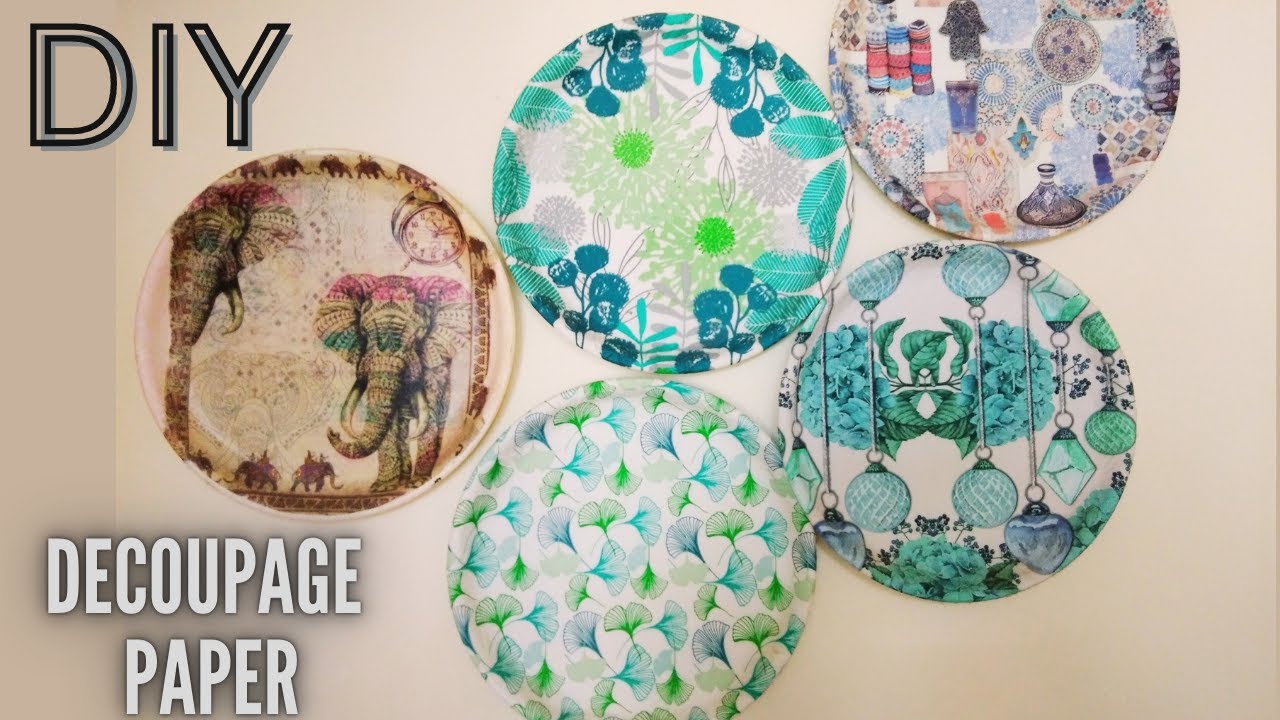 How to decorate old plate | Decoupage paper decor DIY | Recycle Old plates
