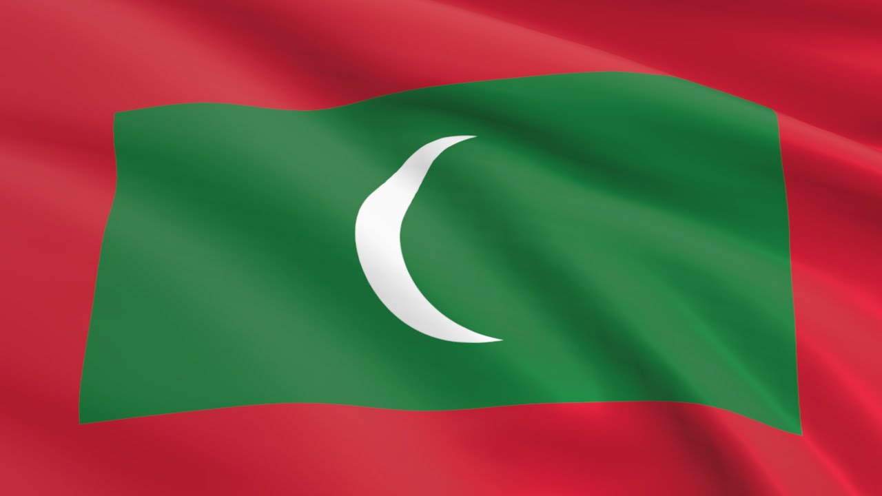 Flag of Maldives waving in the wind - Flag animation - Motion background - 4K UHD