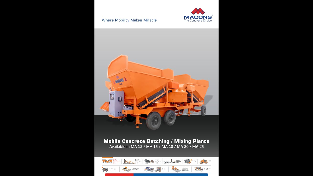 MA 20 Mobile Concrete Batching Plant | Compact, Portable & Powerful | Macons Equipments Pvt. Ltd.