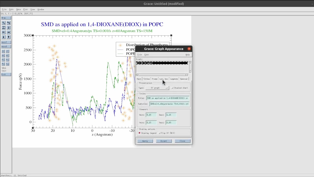 combination of graphs in xmgrace and print png