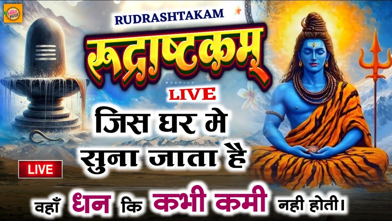 LIVE- इस मंत्र को सुन लिया तो किस्मत बदलते देर नही लगेगी RUDRASHTAKAM STOTRAM  |ROSHNI PANDEY