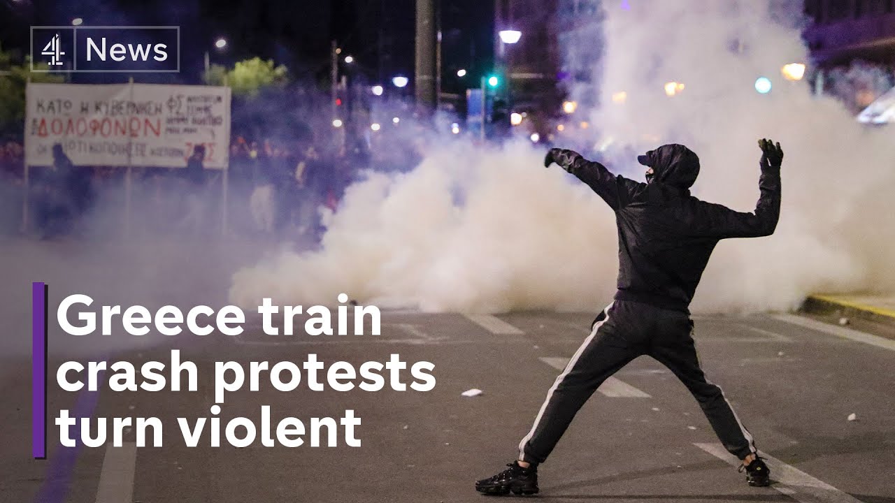 Greece train crash protests turn violent as victims identified