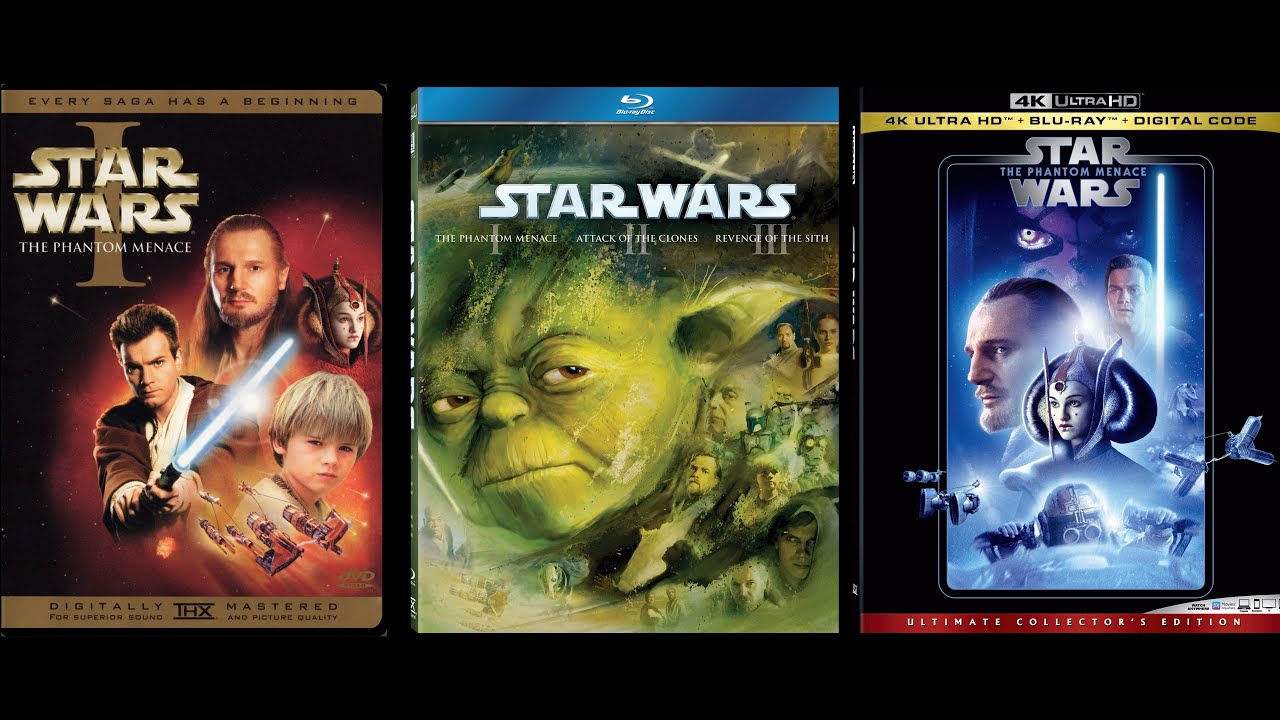 Star Wars Episode I The Phantom Menace 4K vs Blu-ray vs DVD (SDR version)