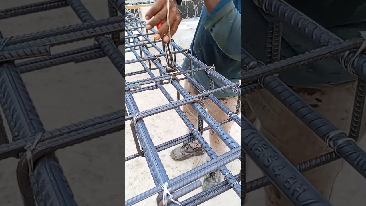 type of steel rebar tying, slash simple or snap tie #construction #steel #tying #shorts