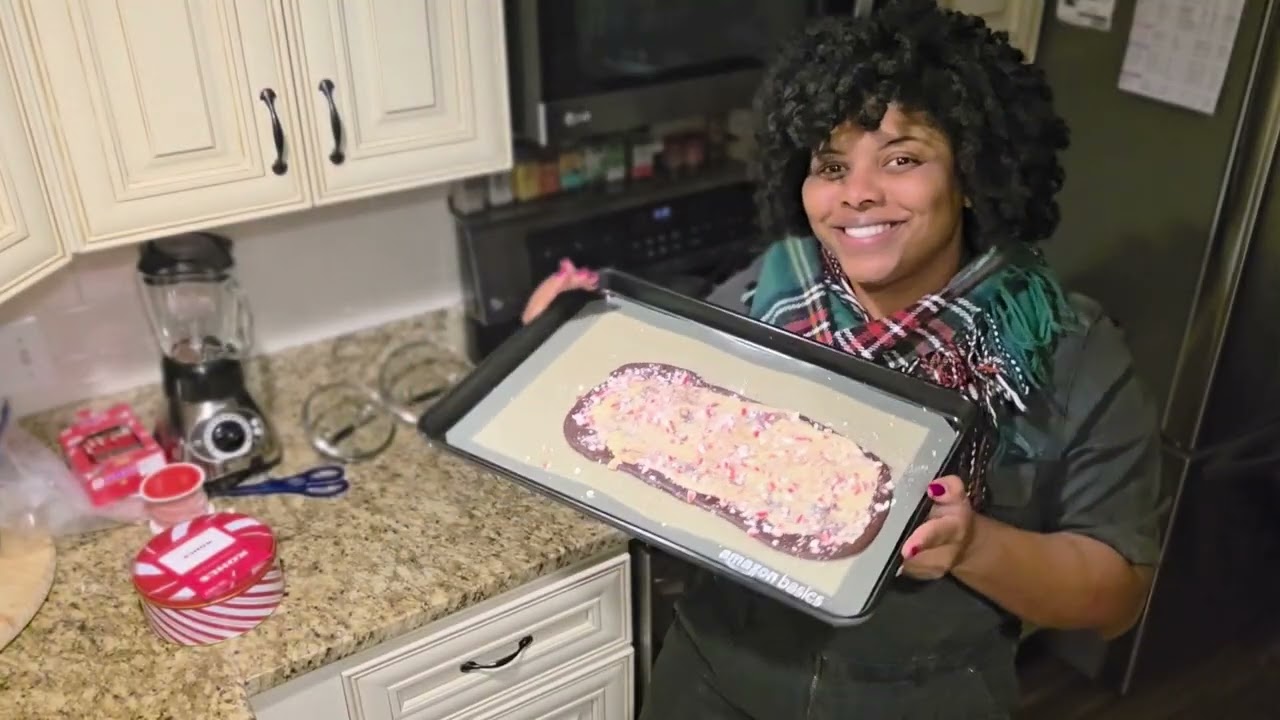 Day 18/25: Holiday Baking Vlog: My First Time Making Peppermint Bark 