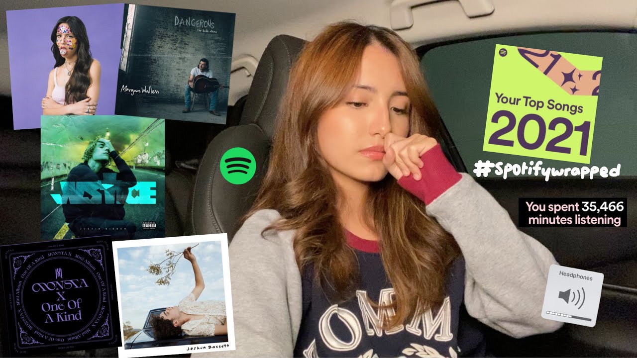 reacting to my 2021 spotify wrapped & playlist || VLOGMAS 5