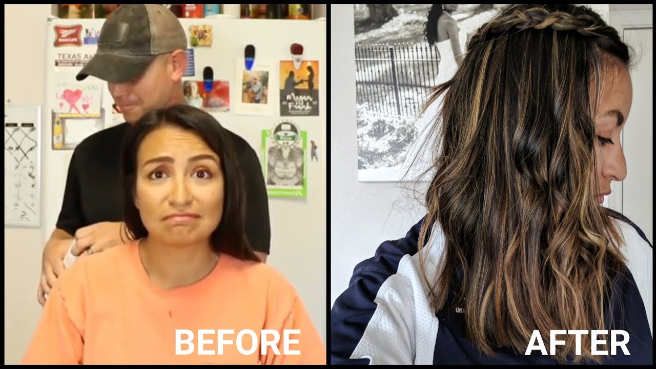 My Husband Highlights My Hair (Loreal Frost and Design Caramel) on dark hair