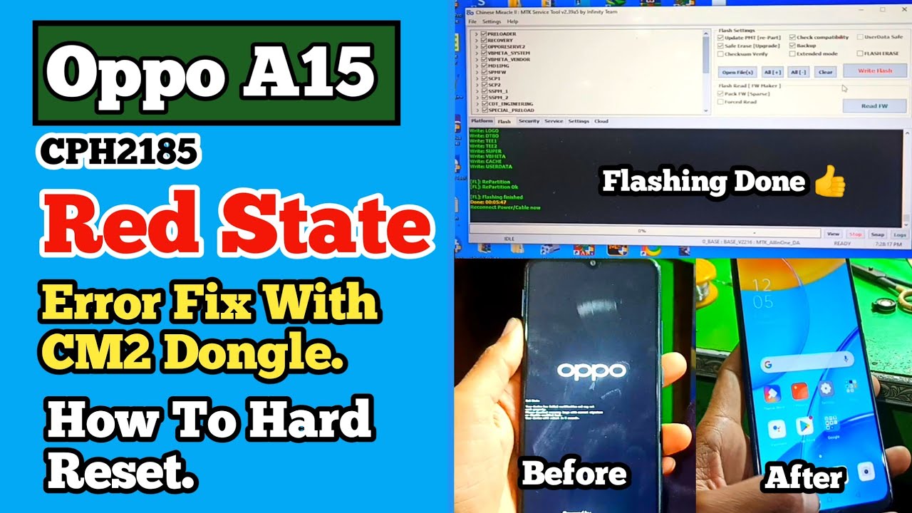 Red State Oppo A15 CPH2185 | How To Hard Reset Oppo A15