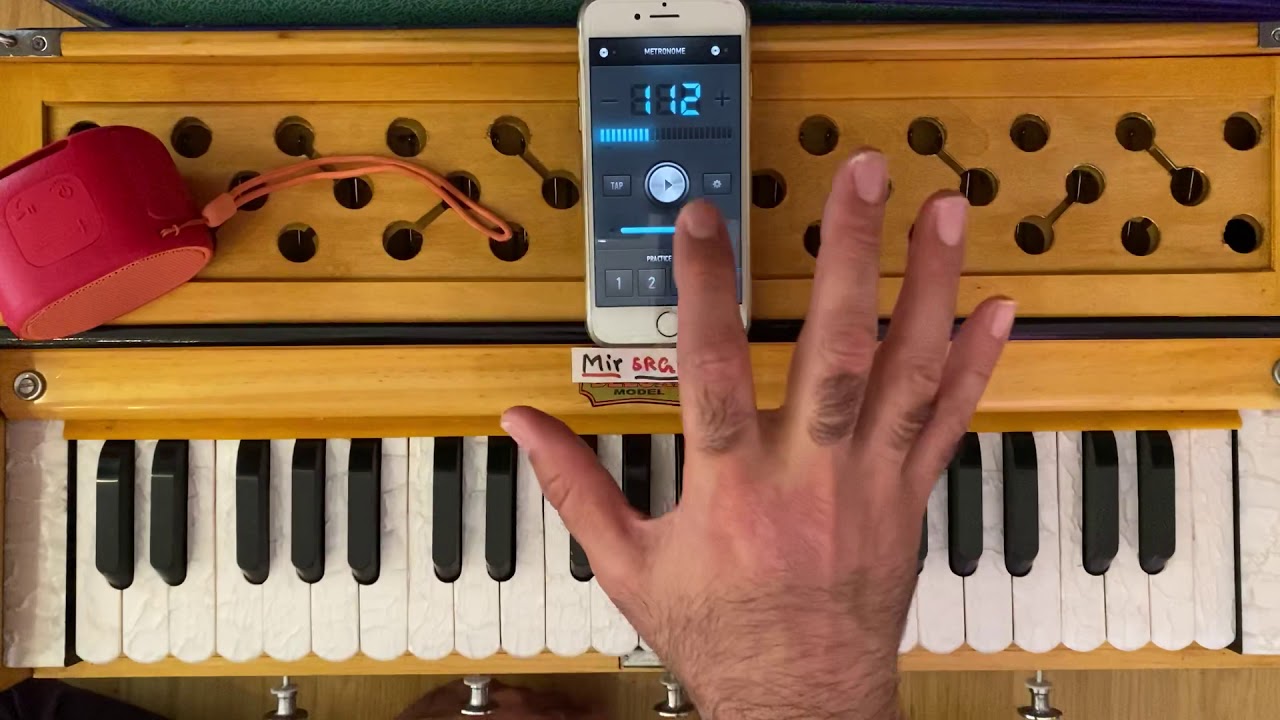 Learning Harmonium#15  exercise of thaat with taal..