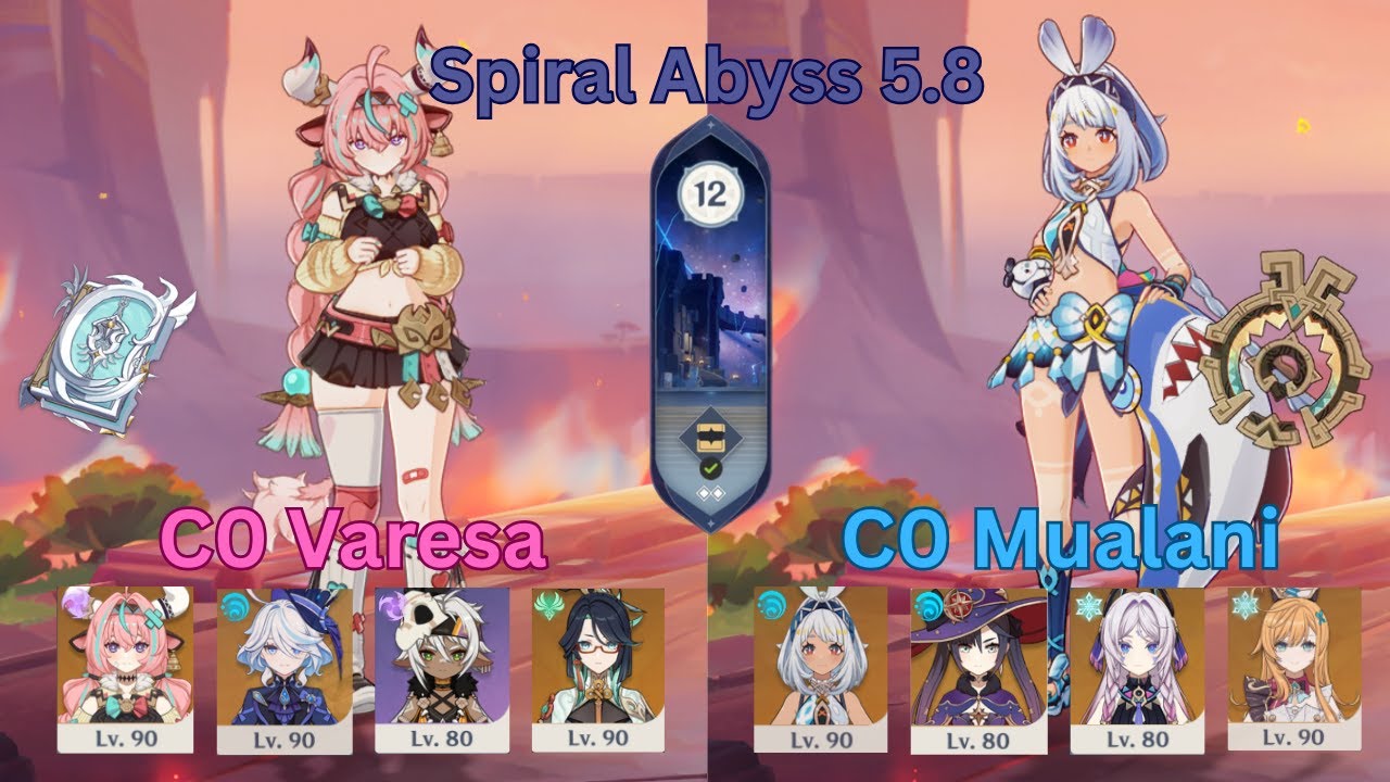 C0 Varesa & C0 Mualani | Genshin Impact | Spiral Abyss 5.8 Floor 12