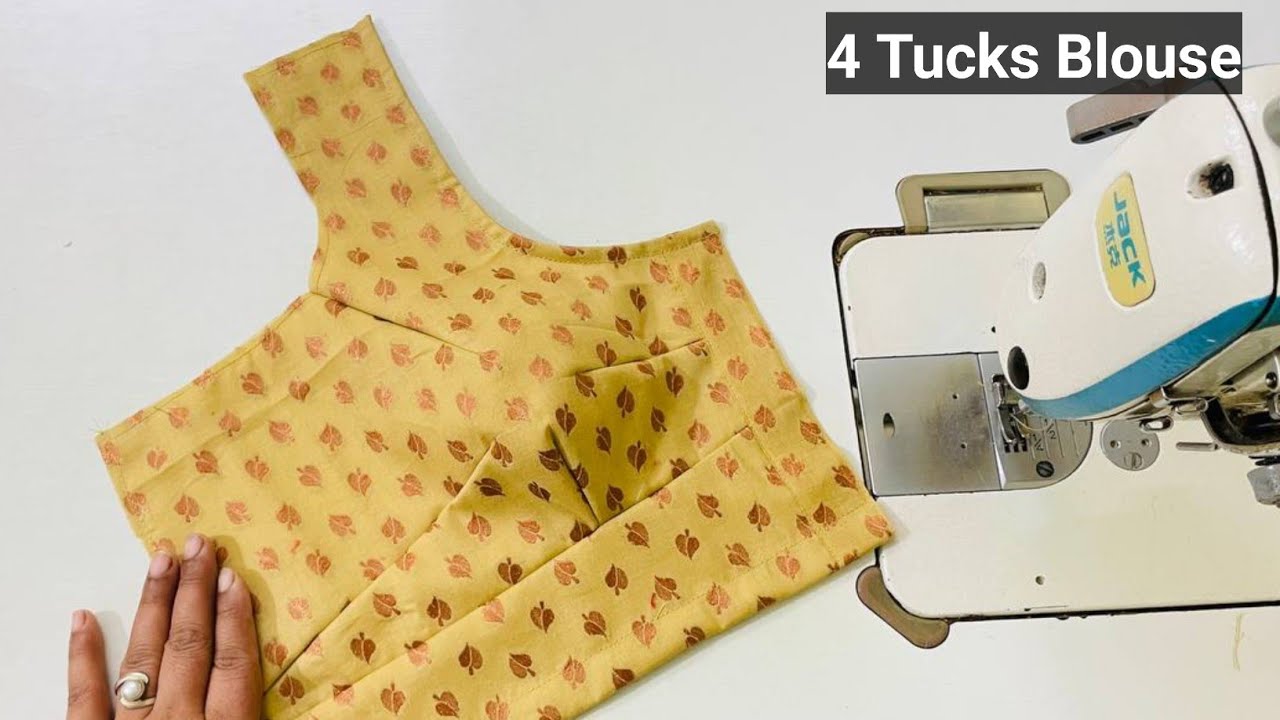 4 Tucks Belt Blouse Cutting and Stitching | 4 Tucks Belt Blouse Cutting and Stitching