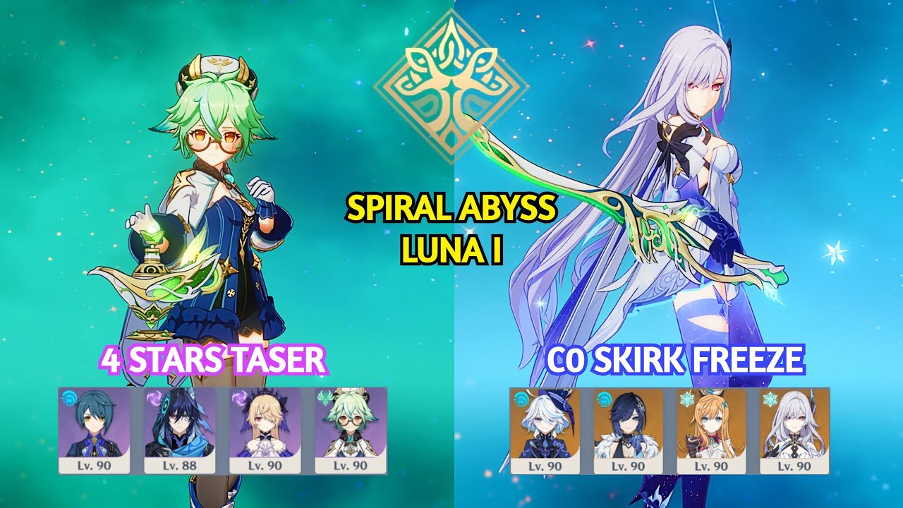 4 Stars Taser x C0 Skirk Freeze | Spiral Abyss 6.0 Luna I | Genshin Impact